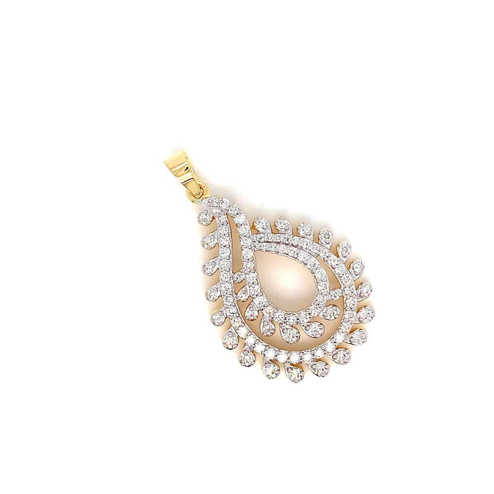 14K YG Cluster Diamond Pendant-1pc - RB Diamond Jewellers