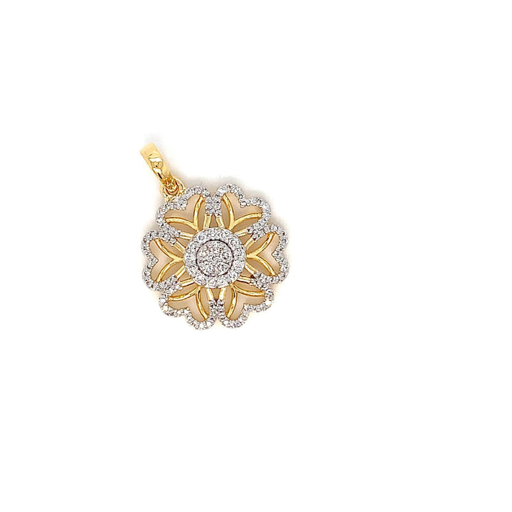 14K YG Cluster Diamond Pendant-1pc - RB Diamond Jewellers