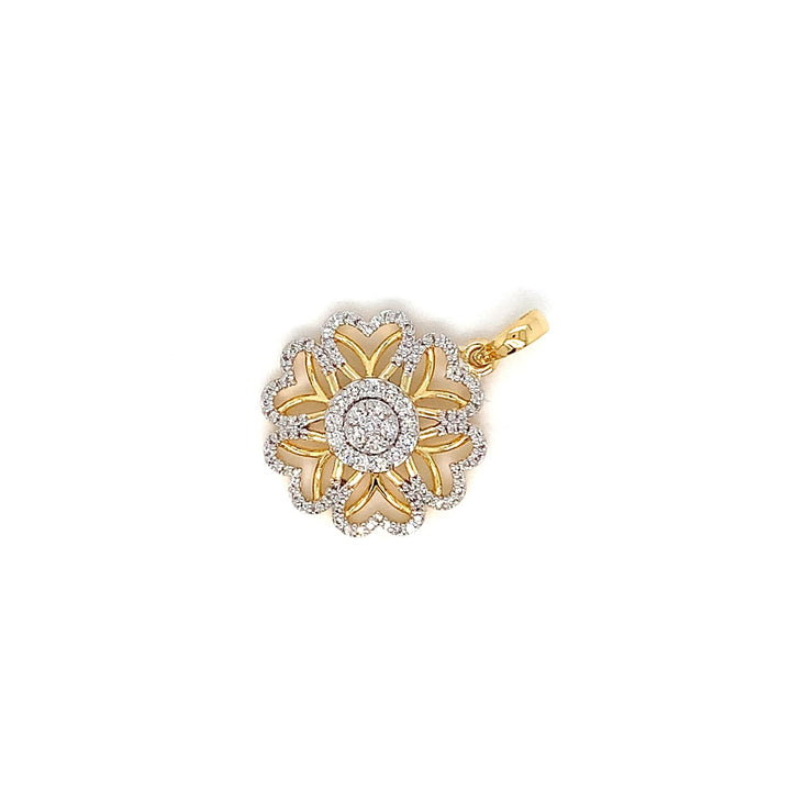 14K YG Cluster Diamond Pendant-1pc - RB Diamond Jewellers