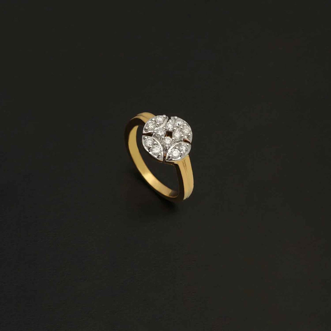 14K YG  Cluster Diamond Ring-1pc