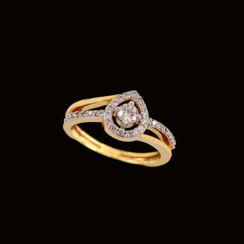 14K YG Cluster Diamond Ring-1pc - RB Diamond Jewellers