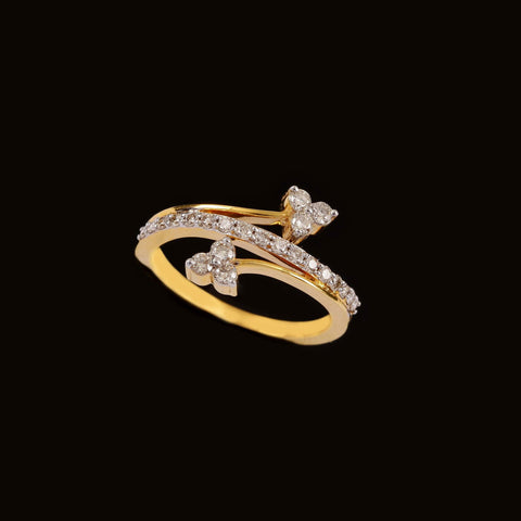 14K YG Cluster Diamond Ring-1pc - RB Diamond Jewellers