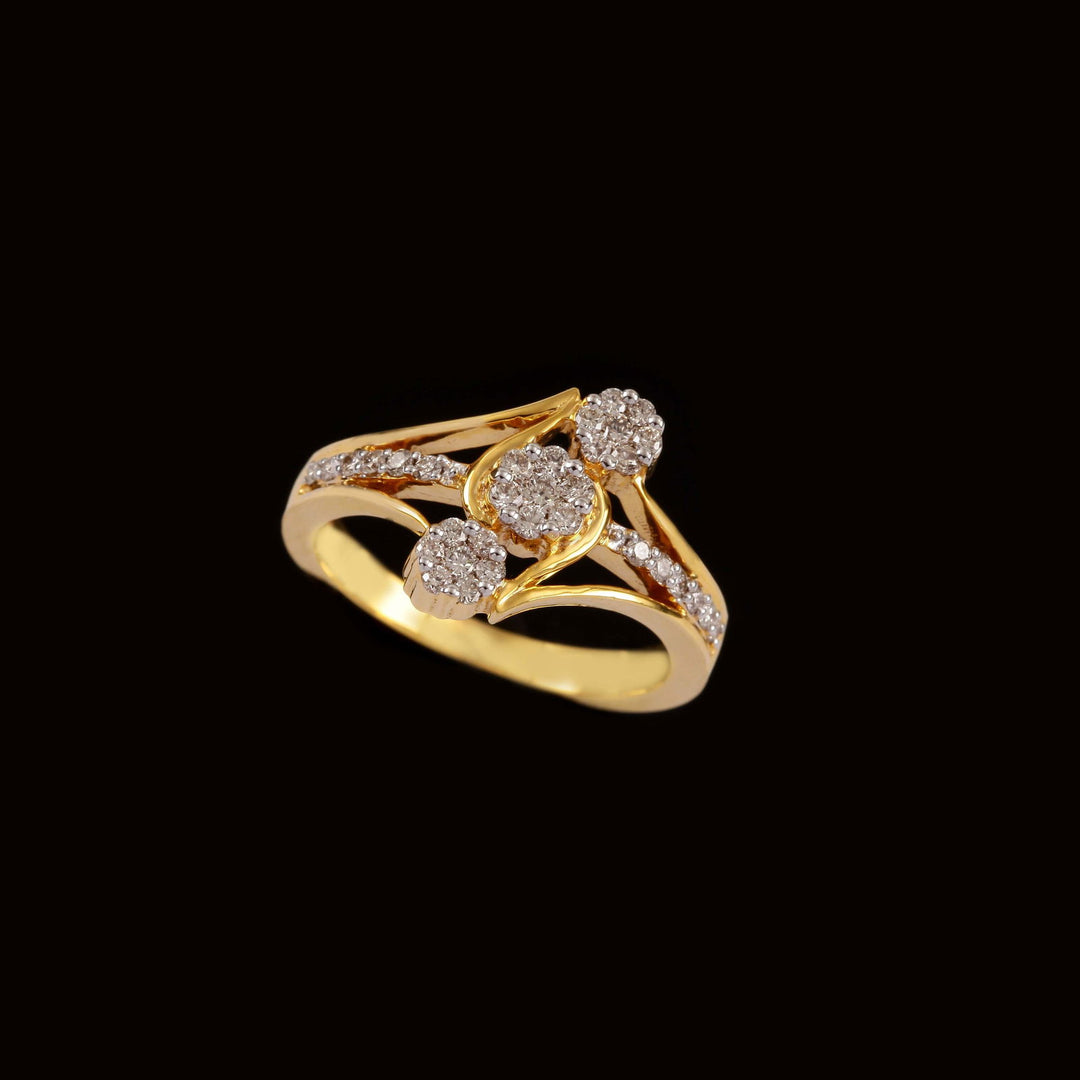 14K YG Cluster Diamond Ring-1pc - RB Diamond Jewellers