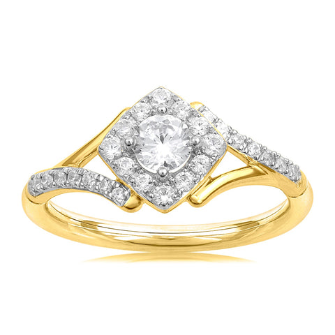 14K YG Cluster Diamond Ring-1pc - RB Diamond Jewellers