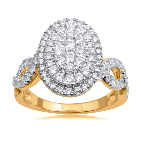 14K YG Cluster Diamond Ring-1pc - RB Diamond Jewellers