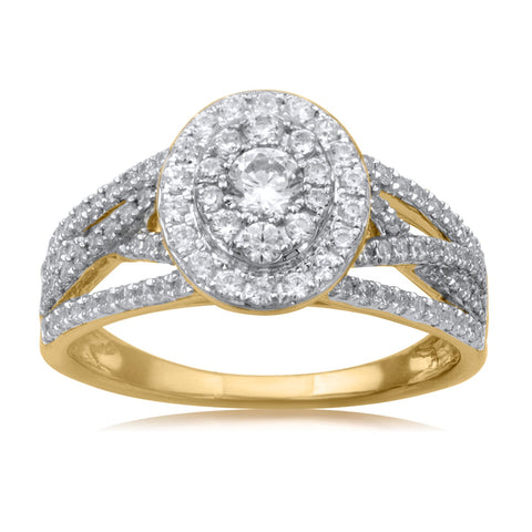 14K YG Cluster Diamond Ring-1pc - RB Diamond Jewellers