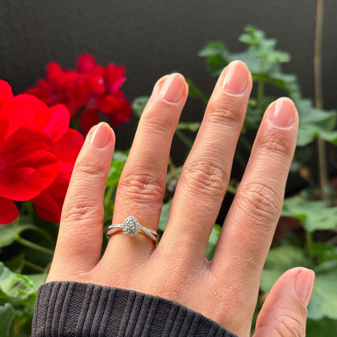 14K YG Cluster Diamond Ring-1pc - RB Diamond Jewellers