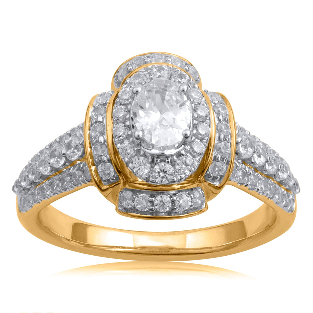 14K YG Cluster Diamond Ring-1pc - RB Diamond Jewellers