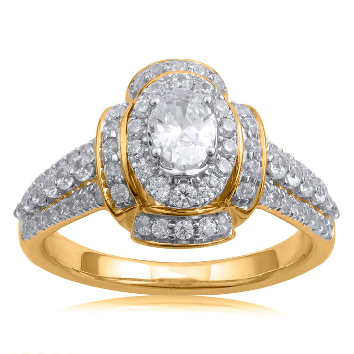 14K YG Cluster Diamond Ring-1pc - RB Diamond Jewellers