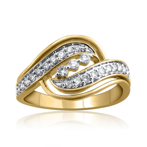 14K YG Cluster Diamond Ring-1pc - RB Diamond Jewellers