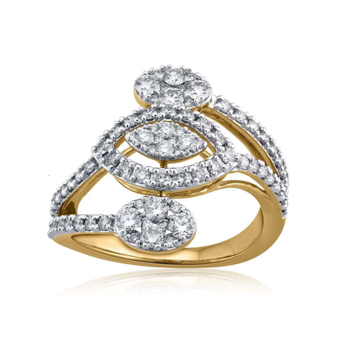 14K YG Cluster Diamond Ring-1pc - RB Diamond Jewellers