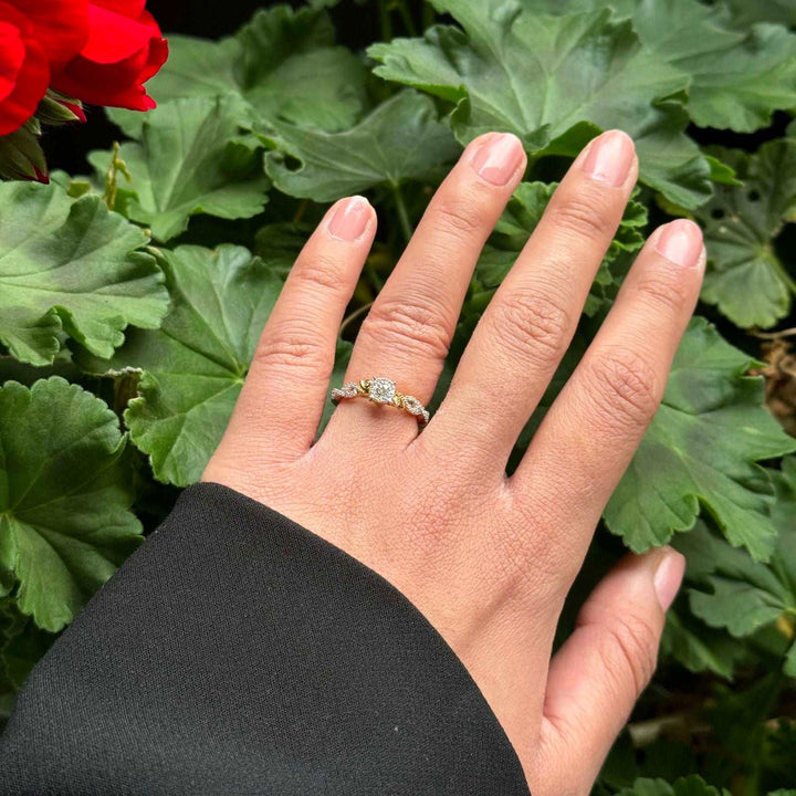 14K YG Cluster Diamond Ring-1pc - RB Diamond Jewellers