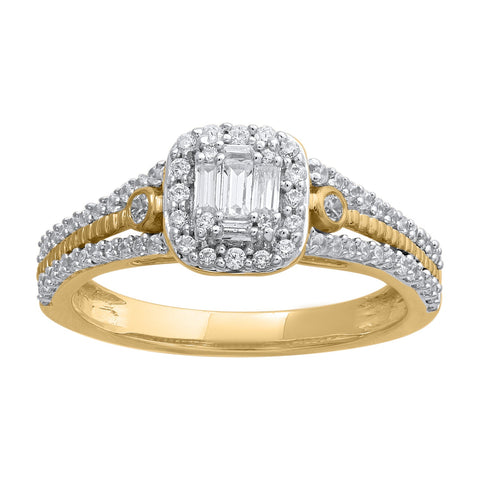 14K YG Cluster Diamond Ring-1pc - RB Diamond Jewellers