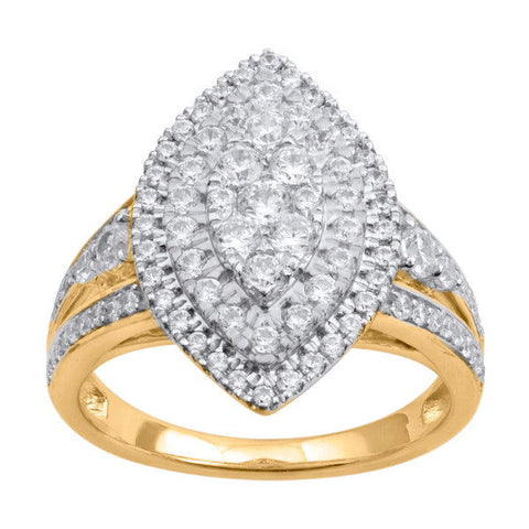 14K YG Cluster Diamond Ring-1pc - RB Diamond Jewellers