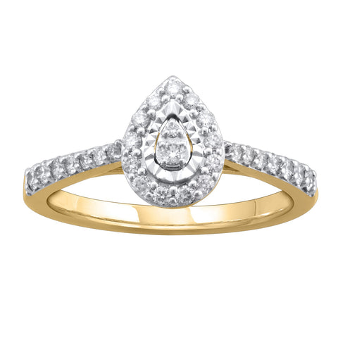 14K YG Cluster Diamond Ring-1pc - RB Diamond Jewellers