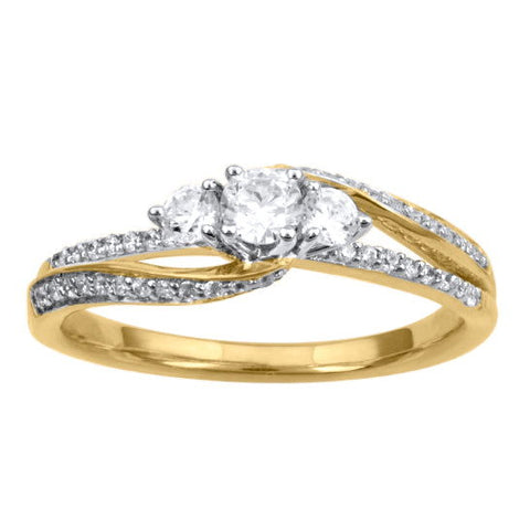 14K YG Cluster Diamond Ring-1pc - RB Diamond Jewellers