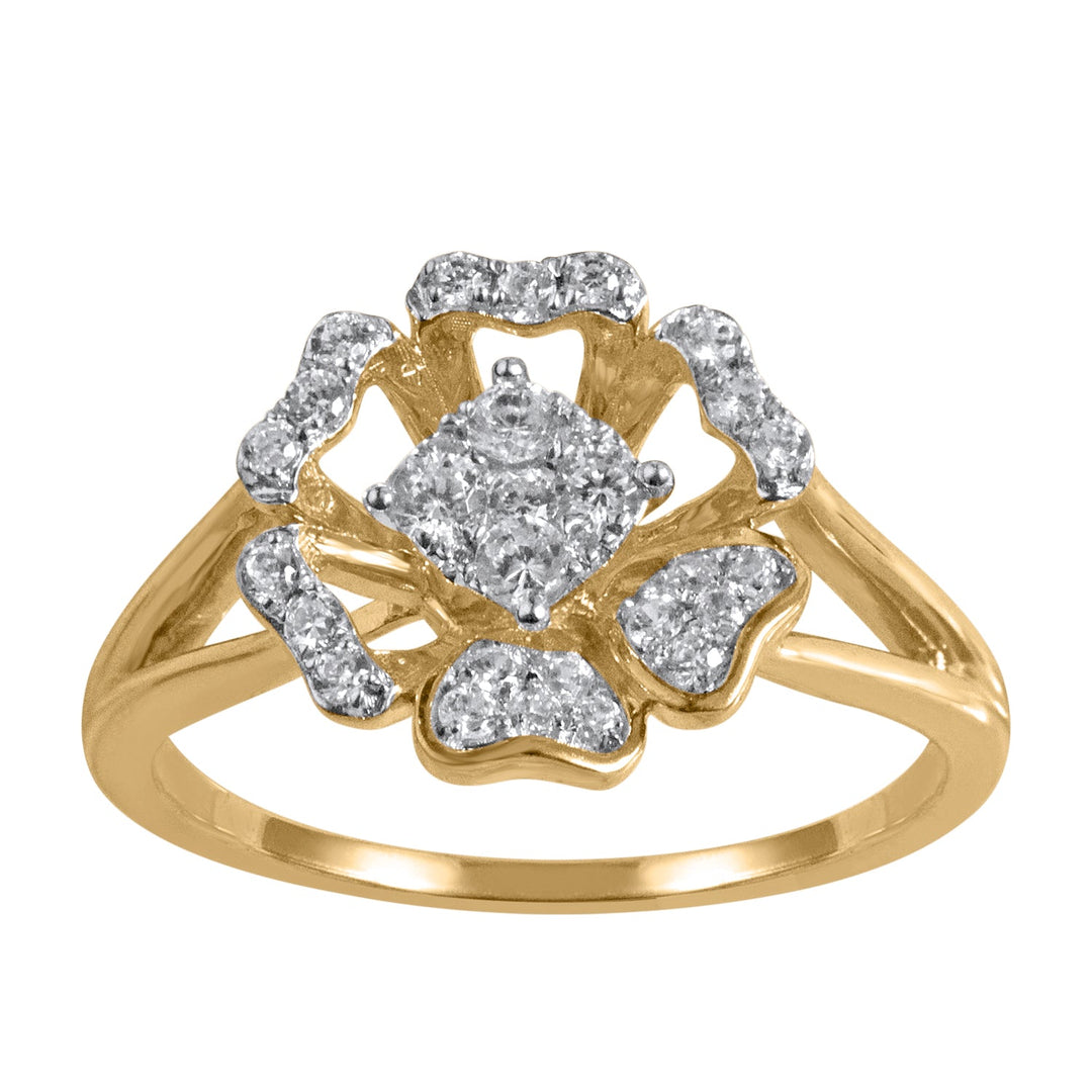 14K YG Cluster Diamond Ring-1pc - RB Diamond Jewellers