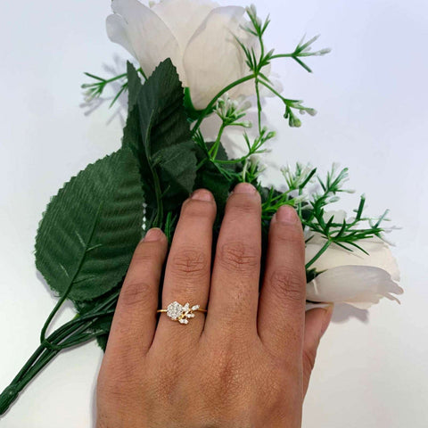 14K YG Cluster Diamond Ring-1pc - RB Diamond Jewellers