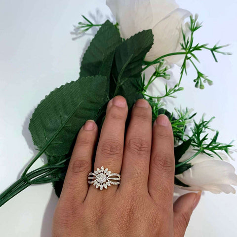 14K YG Cluster Diamond Ring-1pc - RB Diamond Jewellers