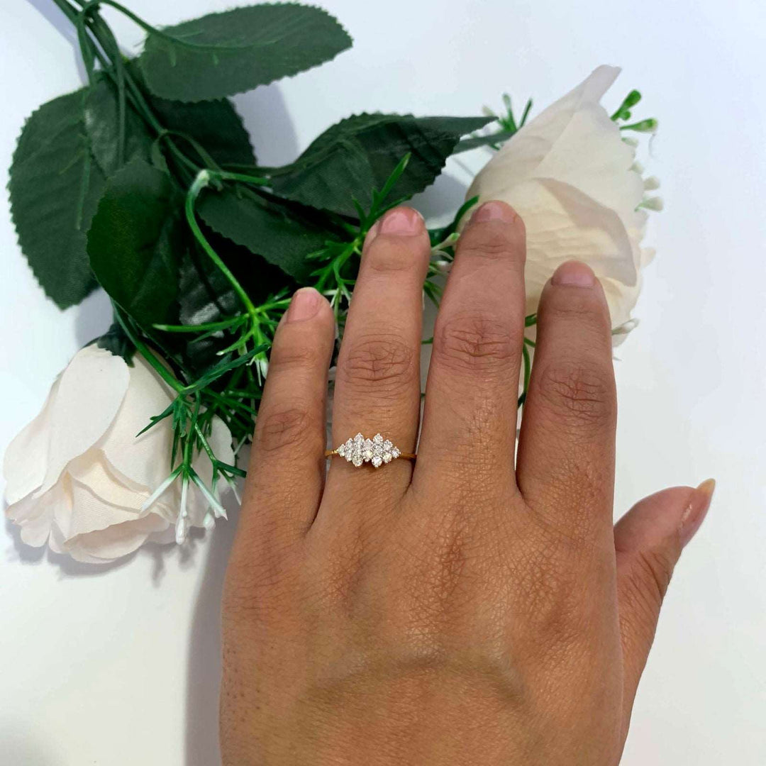 14K YG Cluster Diamond Ring-1pc - RB Diamond Jewellers