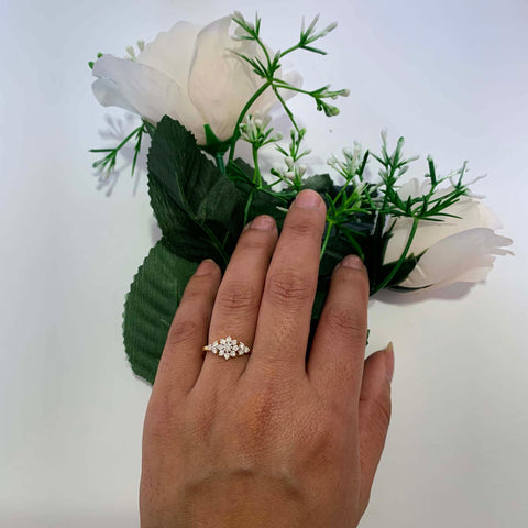 14K YG Cluster Diamond Ring-1pc - RB Diamond Jewellers