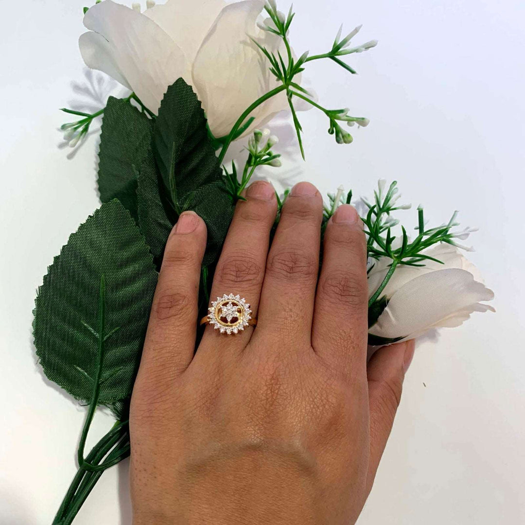 14K YG Cluster Diamond Ring-1pc - RB Diamond Jewellers