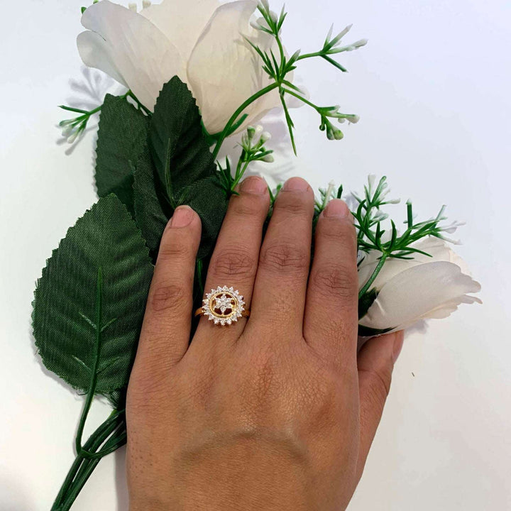 14K YG Cluster Diamond Ring-1pc - RB Diamond Jewellers
