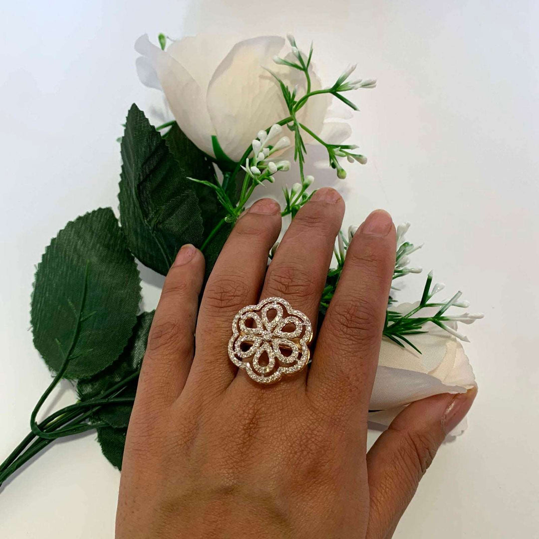 14K YG Cluster Diamond Ring-1pc - RB Diamond Jewellers