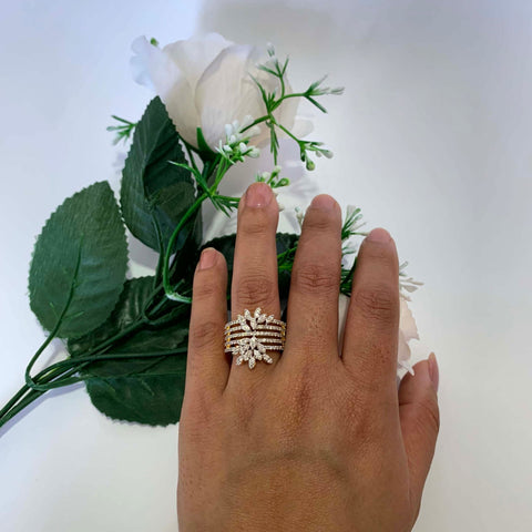 14K YG Cluster Diamond Ring-1pc - RB Diamond Jewellers