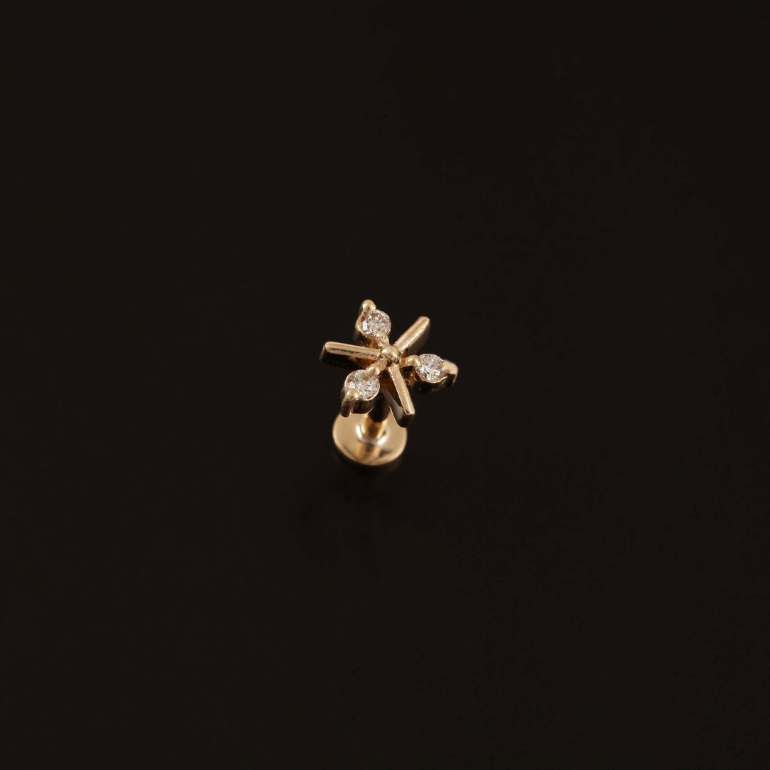 14K YG Fancy Diamond Nosepin-1pc - RB Diamond Jewellers
