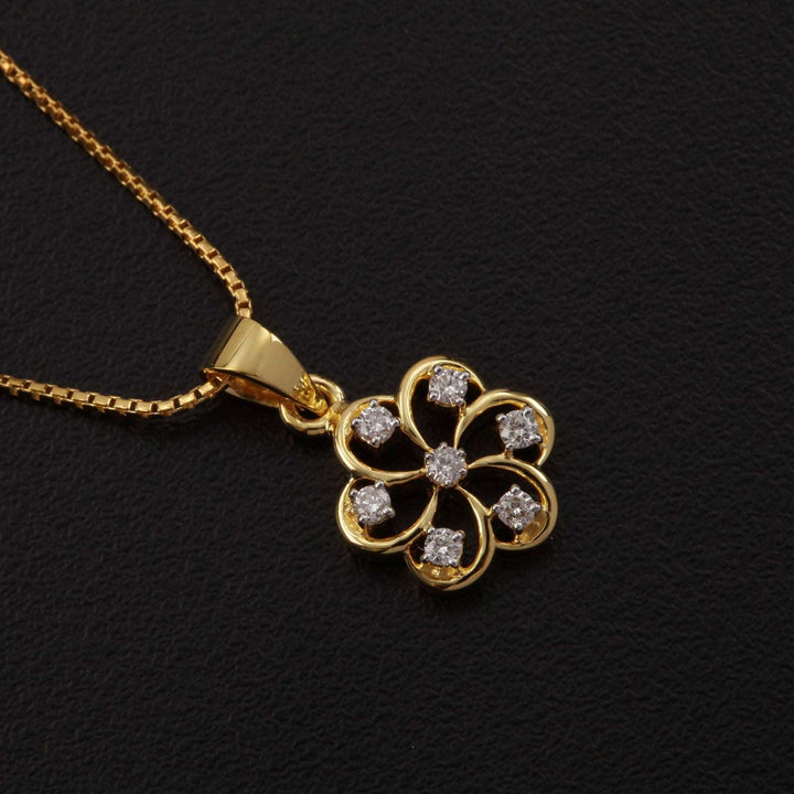 14K YG Flower Diamond Pendant-1pc - RB Diamond Jewellers