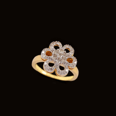 14K YG Flower Diamond Ring-1pc - RB Diamond Jewellers