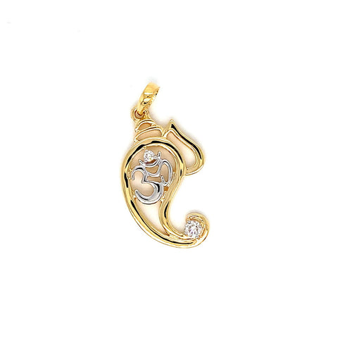 14K YG Ganesh Head Diamond Pendant-1pc - RB Diamond Jewellers