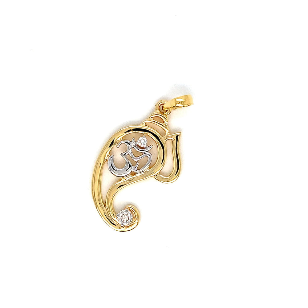 14K YG Ganesh Head Diamond Pendant-1pc - RB Diamond Jewellers