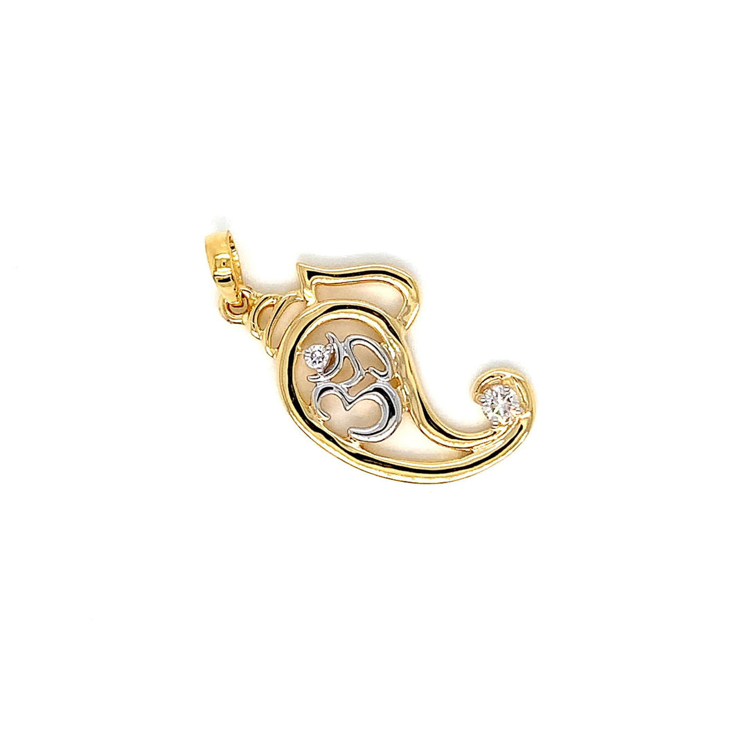 14K YG Ganesh Head Diamond Pendant-1pc - RB Diamond Jewellers