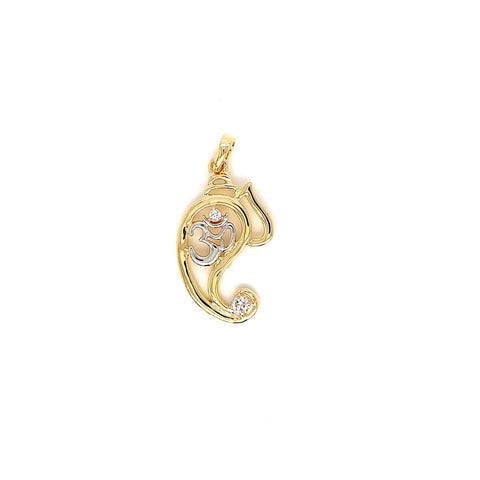 14K YG Ganesh Head Diamond Pendant-1pc - RB Diamond Jewellers