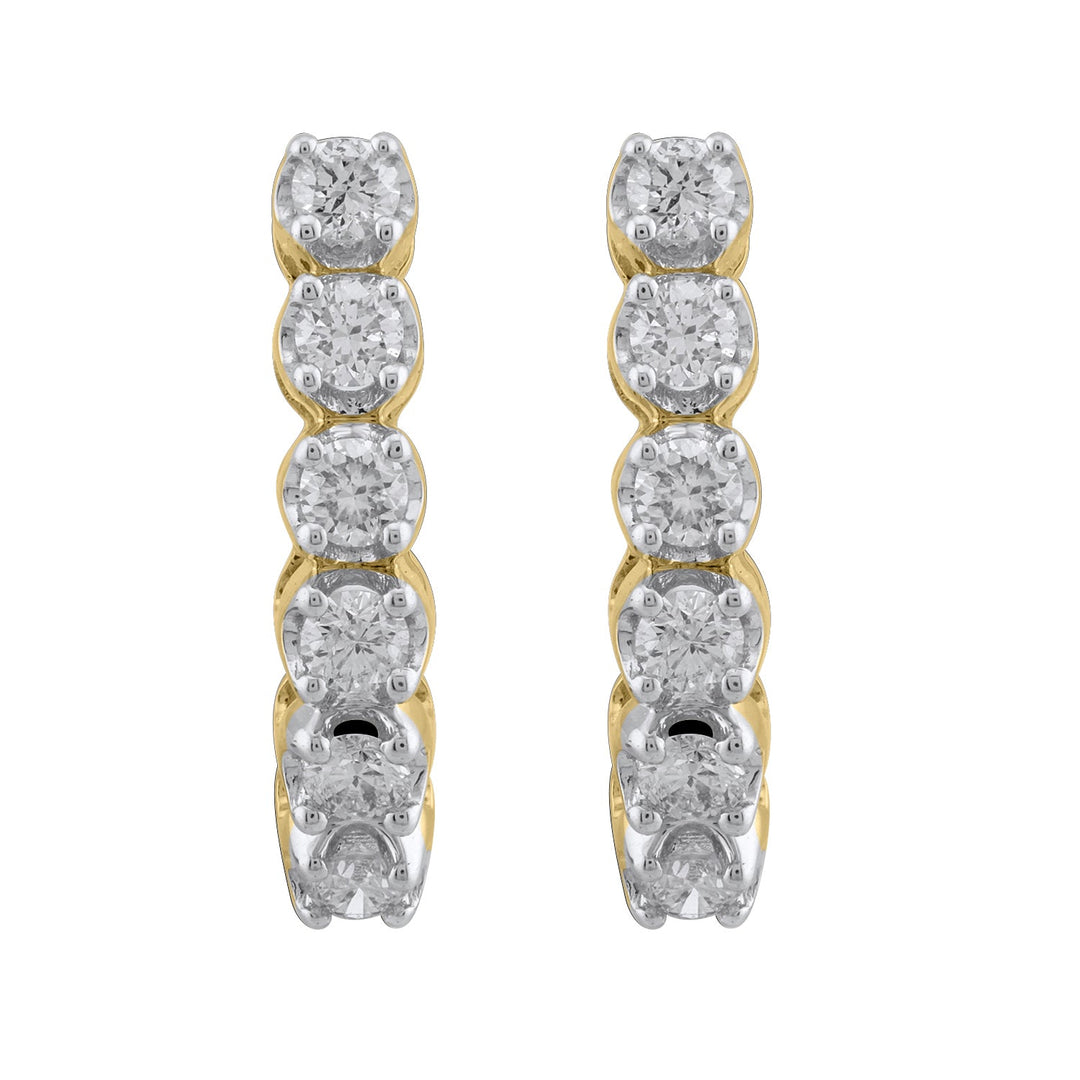 14K YG Huggie Diamond Earring-1pair - RB Diamond Jewellers