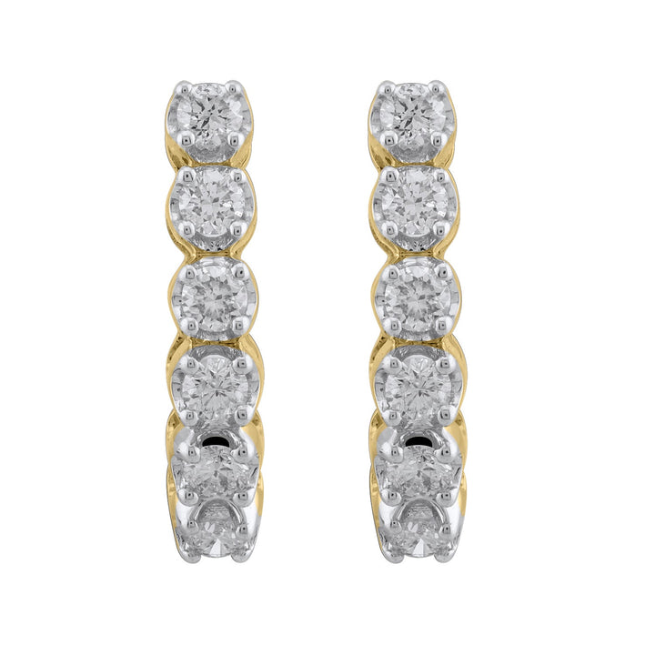14K YG Huggie Diamond Earring-1pair - RB Diamond Jewellers