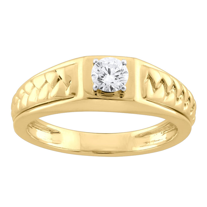 14K YG Men's Solitaire Diamond Ring-1pc - RB Diamond Jewellers