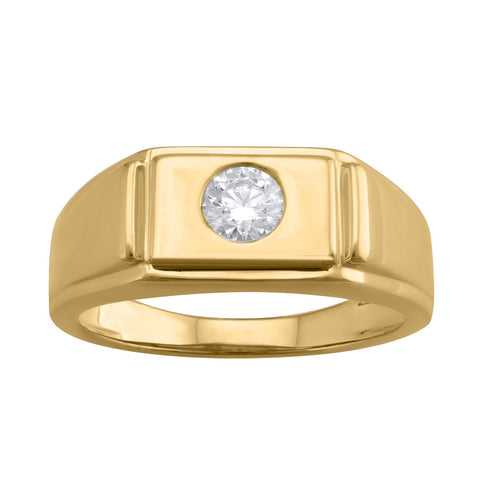 14K YG Men's Solitaire Diamond Ring-1pc - RB Diamond Jewellers