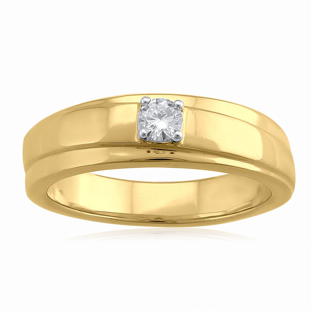 14K YG Men's Solitaire Diamond Ring-1pc - RB Diamond Jewellers