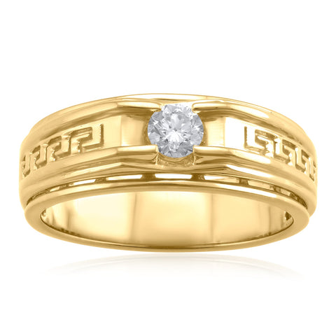 14K YG Men's Solitaire Diamond Ring-1pc - RB Diamond Jewellers