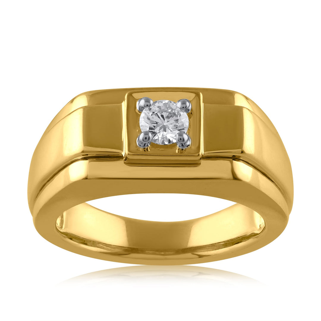 14K YG Men's Solitaire Diamond Ring-1pc - RB Diamond Jewellers