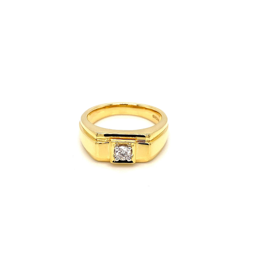 14K YG Men's Solitaire Diamond Ring-1pc - RB Diamond Jewellers
