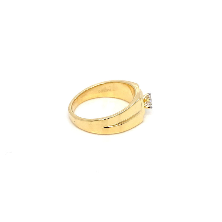 14K YG Men's Solitaire Diamond Ring-1pc - RB Diamond Jewellers