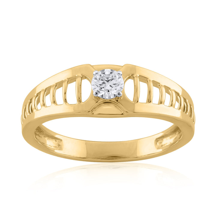 14K YG Men's Solitaire Diamond Ring-1pc - RB Diamond Jewellers