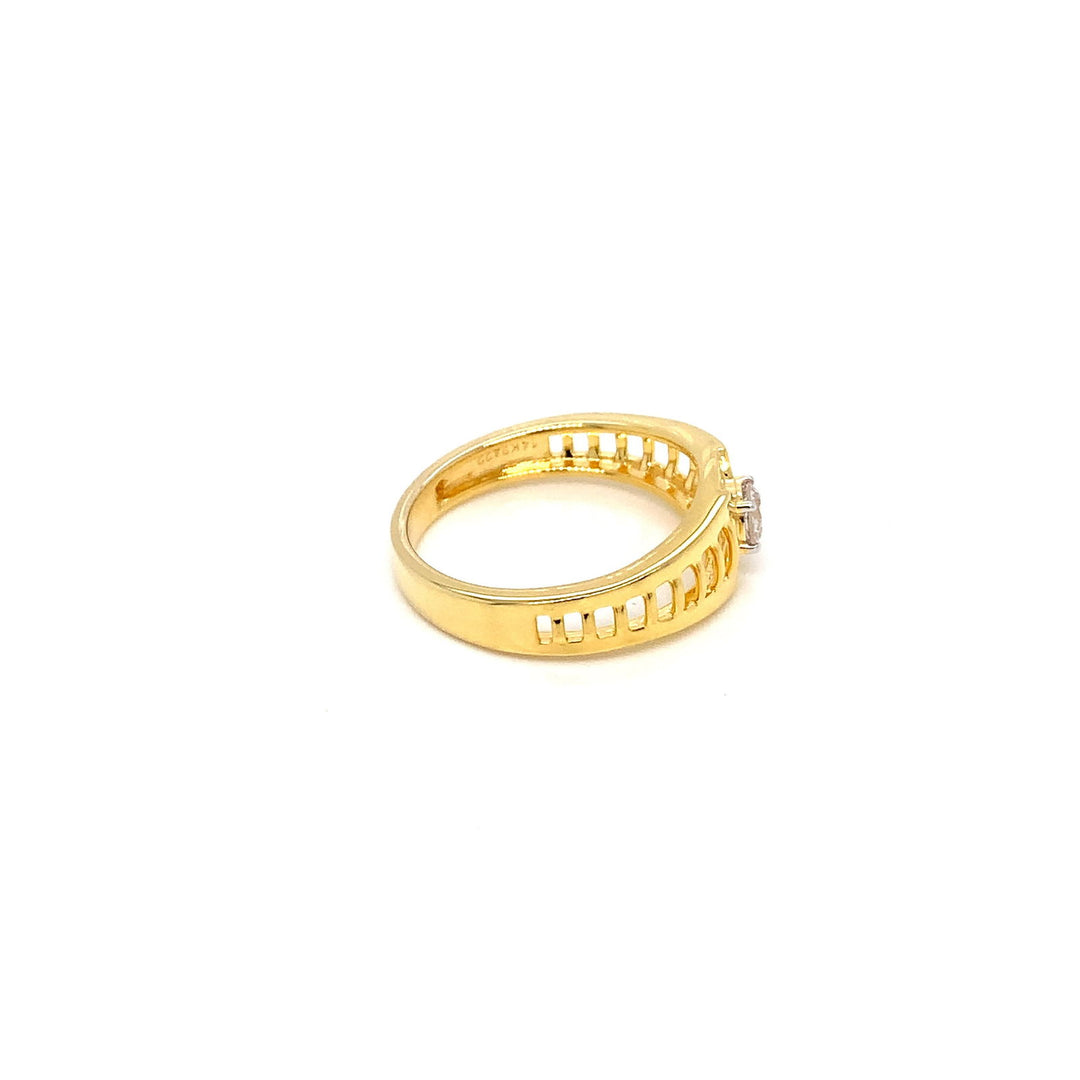 14K YG Men's Solitaire Diamond Ring-1pc - RB Diamond Jewellers