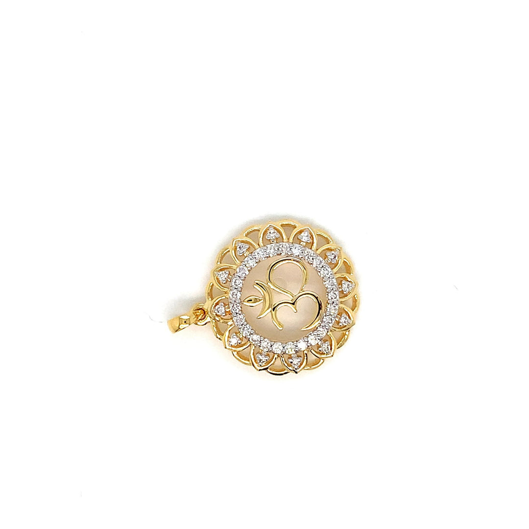 14K YG OM Diamond Pendant-1pc - RB Diamond Jewellers