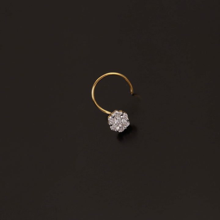 14K YG Pressure Set Diamond Nosepin-1pc - RB Diamond Jewellers