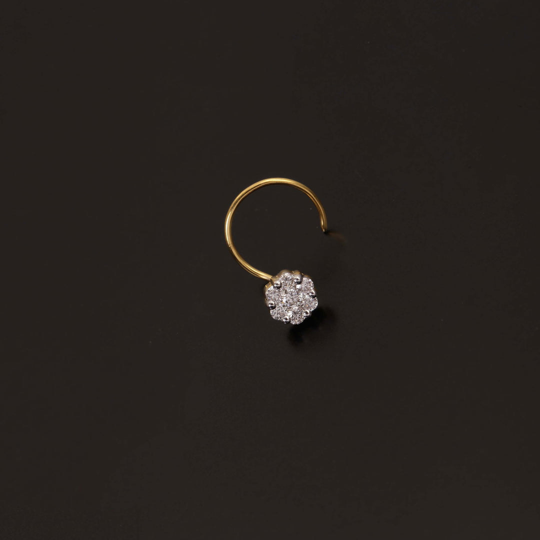 14K YG Pressure Set Diamond Nosepin-1pc - RB Diamond Jewellers